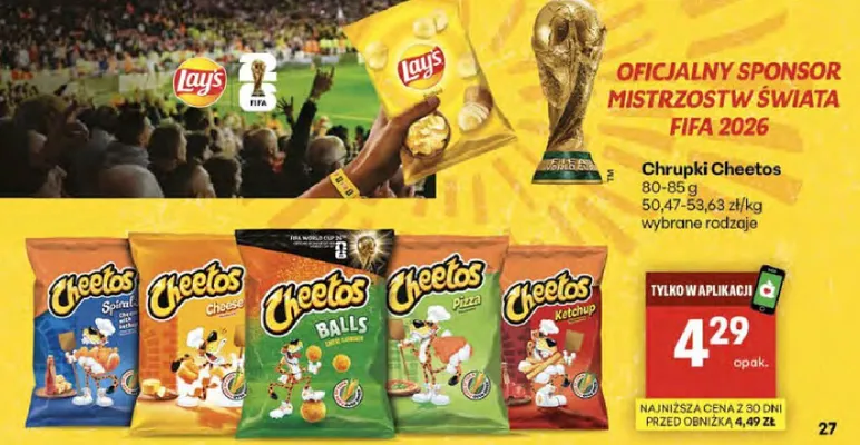 Chrupki Cheetos wybrane rodzaje promocja w Delikatesy Centrum