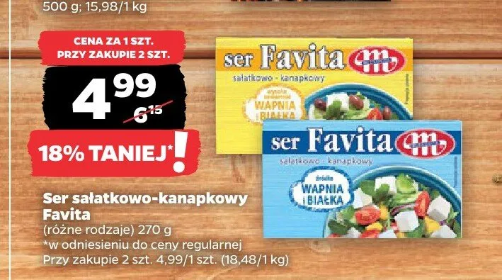 Ser sałatkowo-kanapkowy Favita promocja w Netto