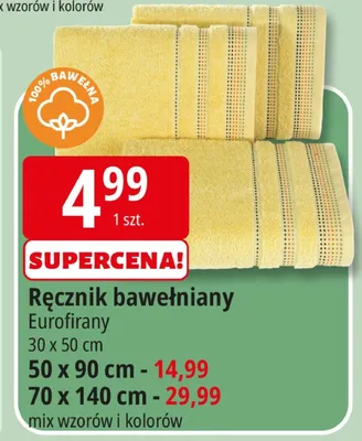 Ręcznik bawełniany Eurofirany 30 x 50 cm promocja w Leclerc