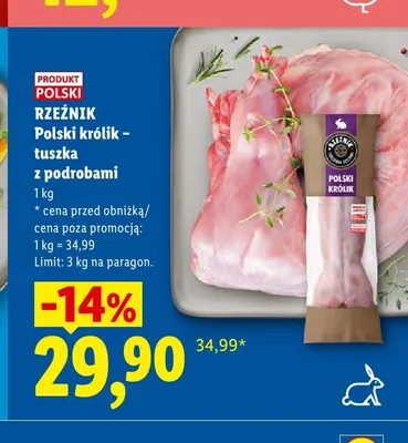 Królik tuszka z podrobami Rzeźnik promocja w Lidl