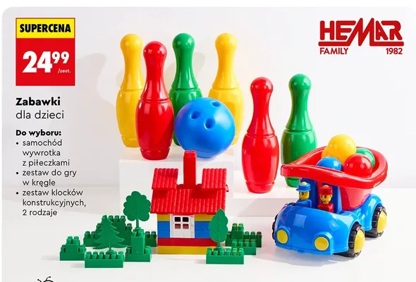 Zabawki dla dzieci - zestaw do gry w kręgle promocja w Biedronka