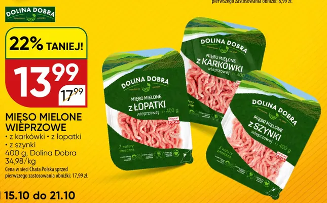Mięso mielone wieprzowe z łopatki Dolina Dobra promocja w Chata Polska