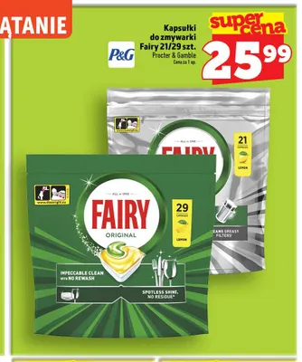 Kapsułki do zmywarki Fairy 29 szt. promocja w TOPAZ