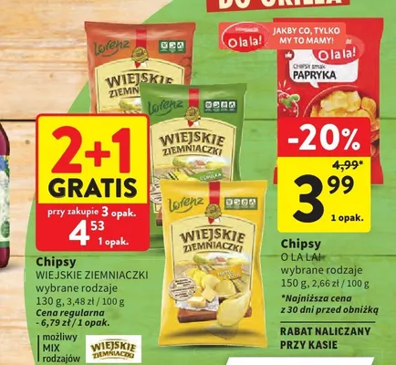 Chipsy O La La! smak papryka promocja w Intermarche