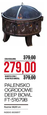 Palenisko ogrodowe Deep Bowl FT-51679B 66/61cm promocja w Abra Meble