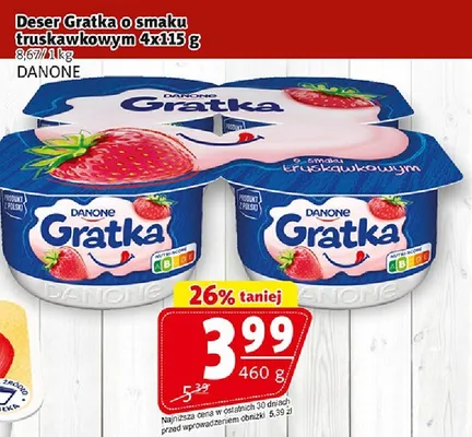 Deser Gratka o smaku truskawkowym promocja w Prim Market