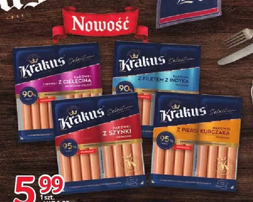 Parówki z szynką i z cielęciną Krakus promocja w Selgros