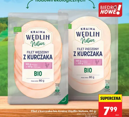 Filet z kurczaka bio Kraina Wędlin Nature promocja w Biedronka