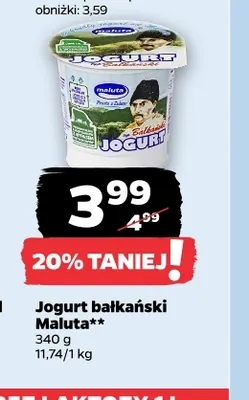 Jogurt bałkański Maluta promocja w Netto