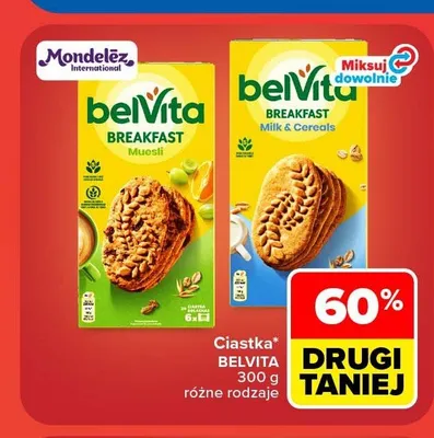 Ciastka belVita Breakfast Milk & Cereals promocja w Carrefour