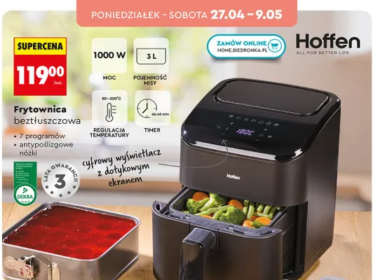 Frytownica beztłuszczowa Hoffen promocja w Biedronka