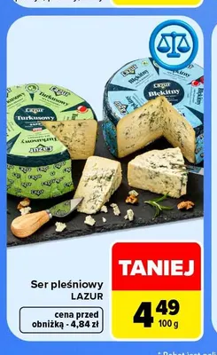 Ser pleśniowy Lazur promocja w Carrefour Market