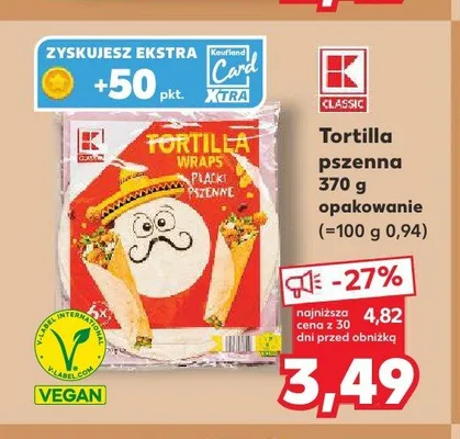 Tortilla pszenna K-Classic promocja w Kaufland