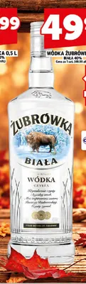 Wódka Żubrówka Biała 40% promocja w TOPAZ