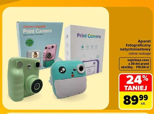 Aparat fotograficzny natychmiastowy promocja w Carrefour