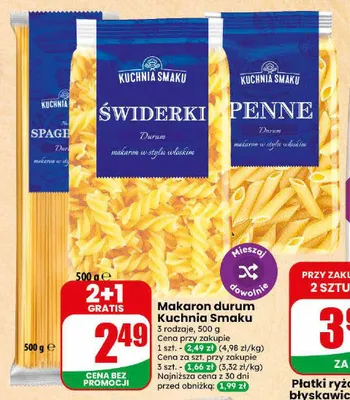 Makaron durum penne Kuchnia Smaku promocja w Dino