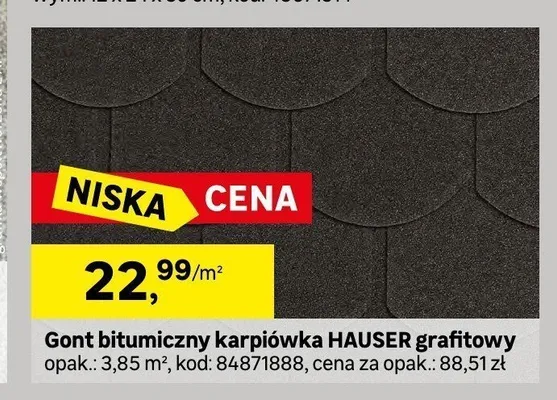 Gont bitumiczny karpiówka HAUSER grafitowy promocja w Leroy Merlin