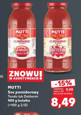 Sos pomidorowy Tondo Mutti promocja w Kaufland