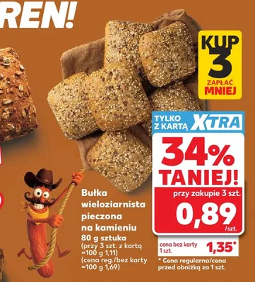 Bułka wieloziarnista pieczona na kamieniu promocja w Kaufland