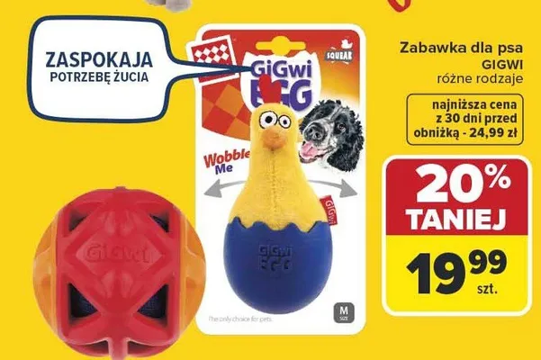 Zabawka dla psa Gigwi różne rodzaje promocja w Carrefour