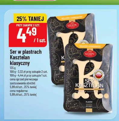 Ser w plastrach Kasztelan klasyczny Sierpc promocja w POLOmarket