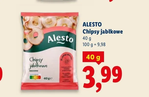 Chipsy jabłkowe Alesto promocja w Lidl