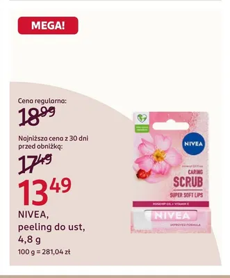 Peeling do ust Nivea promocja w Rossmann