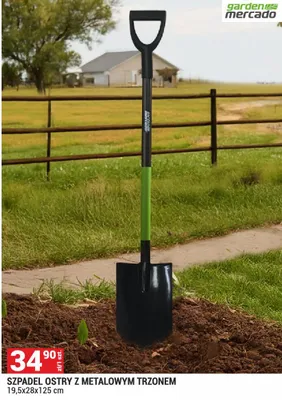 Szpadel ostry z metalowym trzonem promocja w Merkury Market