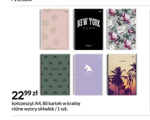 Kołozeszyt A4 80 kartek w kratkę promocja w Empik
