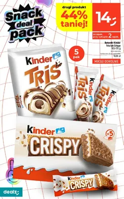 Batoniki Kinder Tris 5-pak promocja w Dealz