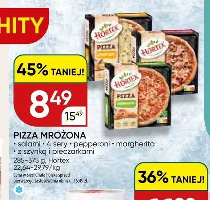Pizza mrożona z szynką i pieczarkami Hortex promocja w Chata Polska
