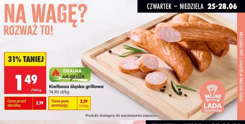 Kiełbasa śląska grillowa promocja w Biedronka
