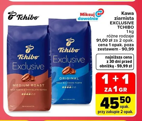 Kawa ziarnista Tchibo Exclusive promocja w Carrefour Market