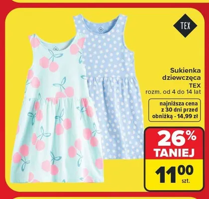 Sukienka dziewczęca TEX promocja w Carrefour
