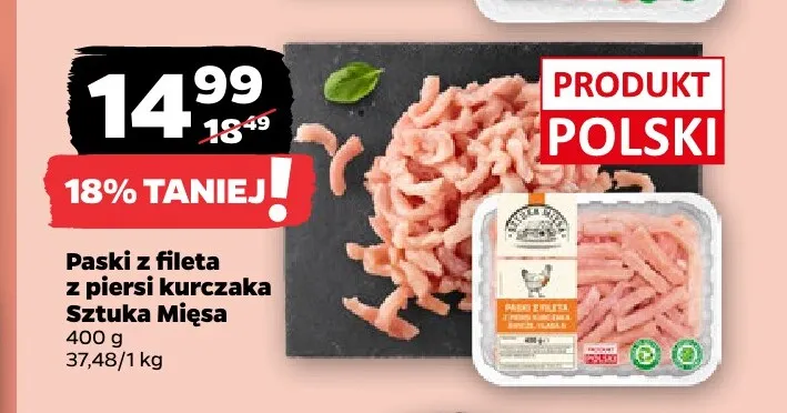 Paski z fileta z piersi kurczaka Sztuka Mięsa promocja w Netto