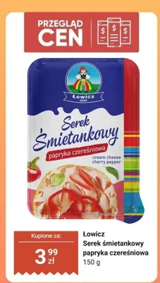 Serek śmietankowy papryka czereśniowa promocja w Dino