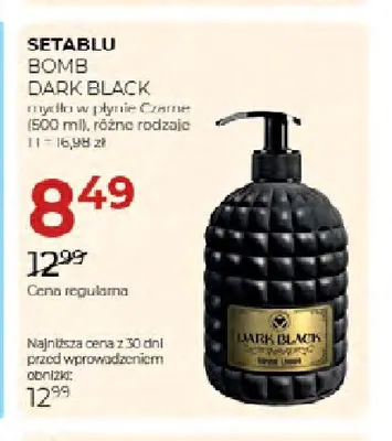 Mydło w płynie Czarne Setablu Bomb Dark Black promocja w Drogerie Jawa