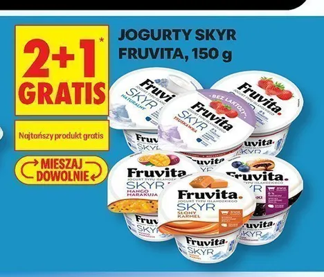 Jogurt typu islandzkiego Skyr Fruvita jagodowy promocja w Biedronka