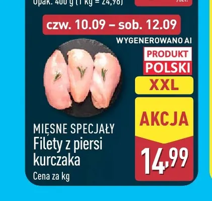 Filety z piersi kurczaka Mięsne Specjały promocja w Aldi