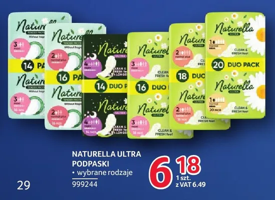 Podpaski Naturella Ultra promocja w Selgros