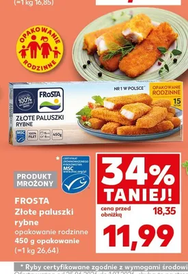Złote paluszki rybne Frosta promocja w Kaufland