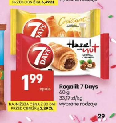 Rogalik 7 Days Cocoa promocja w Delikatesy Centrum
