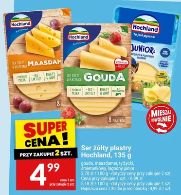 Ser łagodny junior w plastrach Hochland promocja w Twój Market