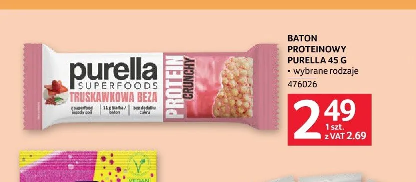 Baton proteinowy Purella 45g promocja w Selgros