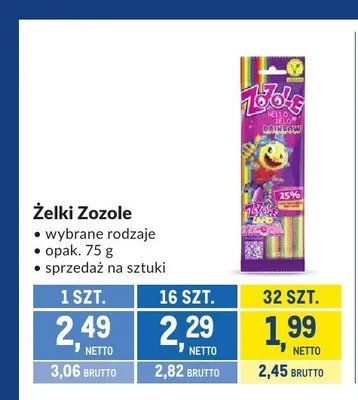 Żelki Zozole promocja w Makro