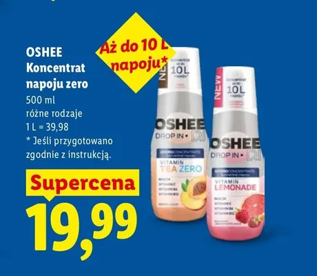 Koncentrat napoju zero Oshee Drop In Vitamin Tea Zero promocja w Lidl