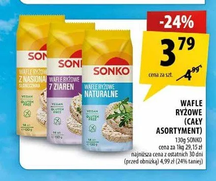Wafle ryżowe naturalne Sonko promocja w Arhelan