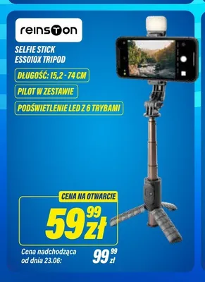 Selfie stick Reinston ESS010X Tripod promocja w RTV EURO AGD