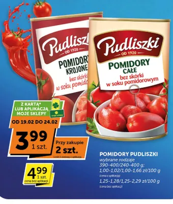 Pomidory całe bez skórki w soku pomidorowym promocja w Euro Sklep