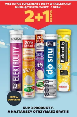 Suplementy diety w tabletkach musujących promocja w Netto